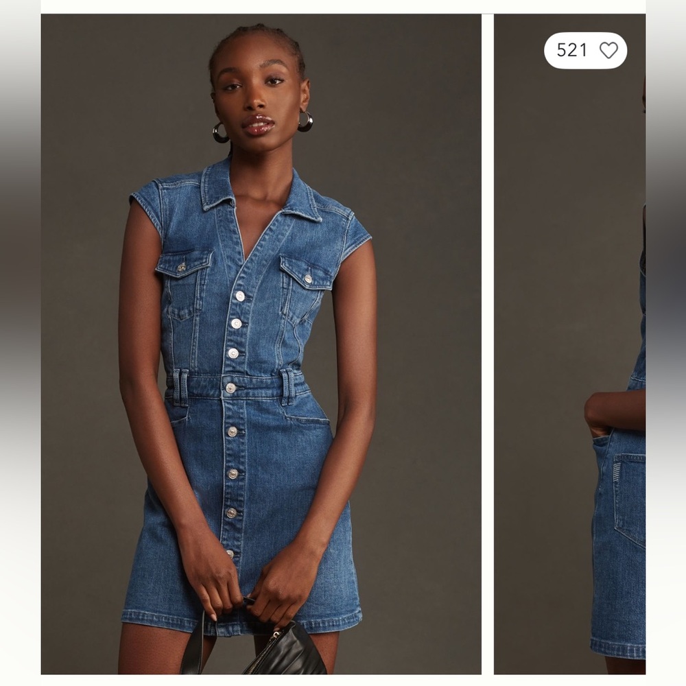 NWOT PAIGE Jaxsyn Belted Denim Dress